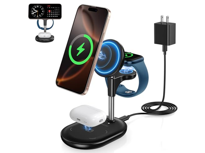 Stazione di ricarica wireless 3 in 1 per caricabatterie Apple MagSafe