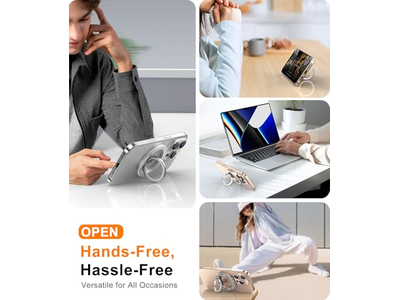 Anello da dito con supporto per presa magnetica per cellulare