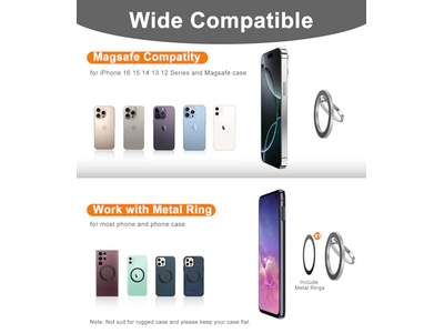 Anello da dito con supporto per presa magnetica per cellulare