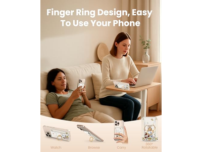 Porta carte magnetico con supporto ad anello per telefono - Può contenere 7 carte