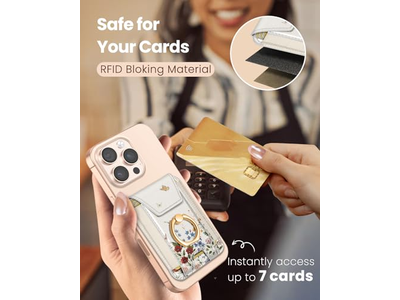 Porta carte magnetico con supporto ad anello per telefono - Può contenere 7 carte