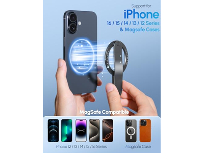 Supporto ad anello magnetico per smartphone compatibili Nero