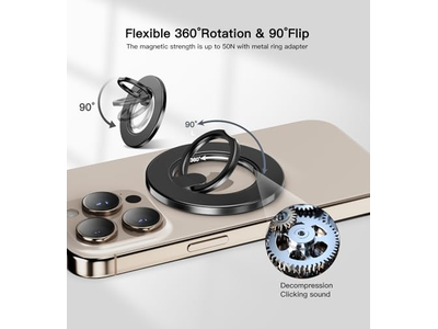 Supporto magnetico per anello per telefono per Mag-Safe 360 ​​con rotazione libera
