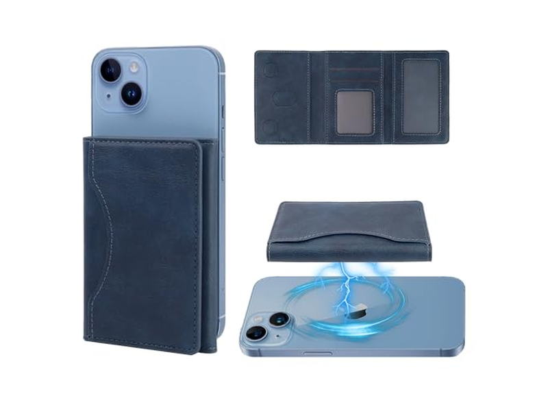 Portafoglio magnetico per portacarte iPhone Blu