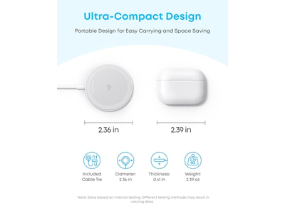 Caricabatterie Wireless Magnetico, Certificato Qi2 15W