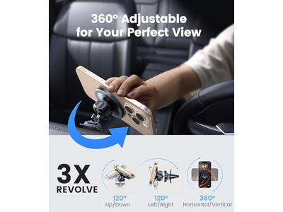 Supporto per telefono magnetico MagSafe da auto nero più potente