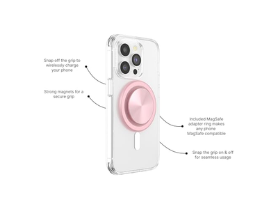 Grip per telefono MagSafe con cavalletto e parte superiore intercambiabile Dusty Rose
