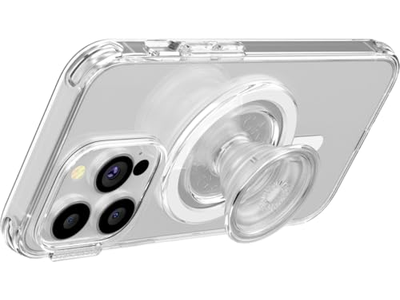 Impugnatura per telefono MagSafe con cavalletto e presa sicura - Trasparente