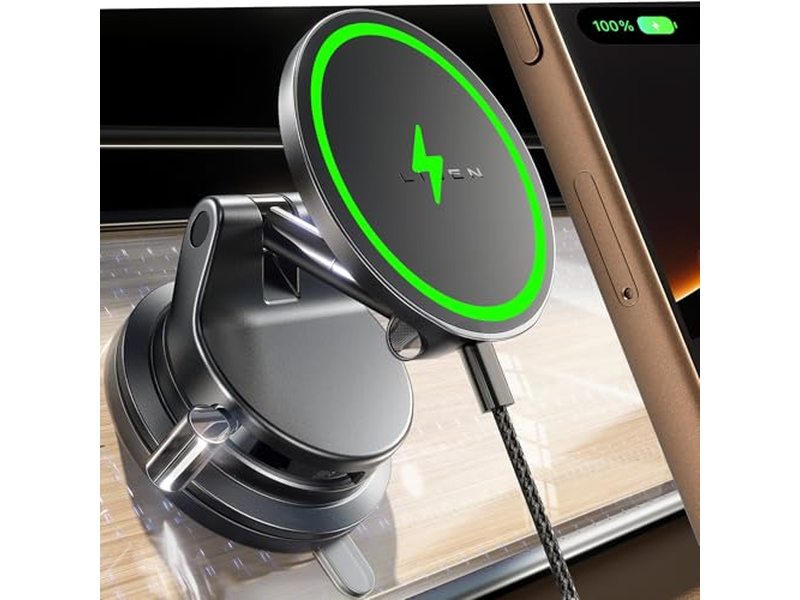 Supporto per telefono a ventosa Caricatore per auto Magsafe da 15 W