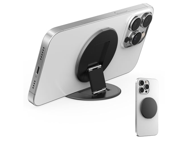 Supporto ad anello magnetico per telefono su due lati con cavalletto e impugnatura
