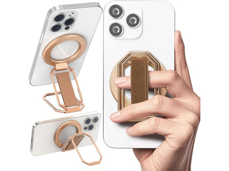 Supporto magnetico per telefono 4 in 1 con passante per cinturino e cavalletto