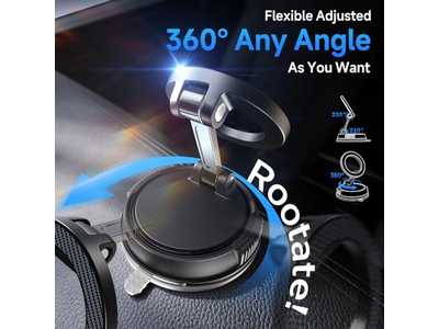 Supporto per telefono da auto con forte aspirazione e supporto magnetico regolabile a 360 gradi