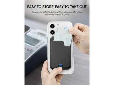 Portafoglio porta carte magnetico con supporto regolabile per iPhone, può contenere 5