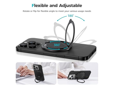 Impugnatura magnetica e supporto per telefono con rotazione di 360 gradi per smartphone