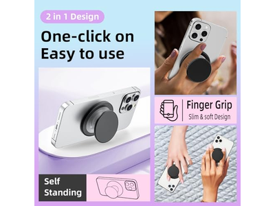 Porta cellulare magnetico con supporto pieghevole rosa trasparente