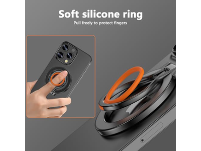 Supporto magnetico per telefono con cavalletto regolabile e cinturino per le dita