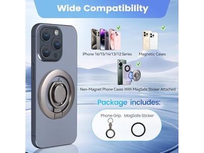 Porta telefono magnetico ad anello con impugnatura e cavalletto compatibile con Mag