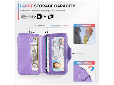 Porta carte magnetico per telefono con blocco RFID 5 slot per 7 ca
