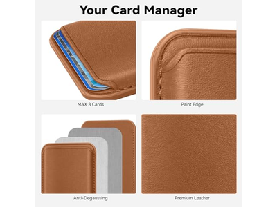 Portacarte magnetico in pelle RFID per iPhone Accessori adesivi Br
