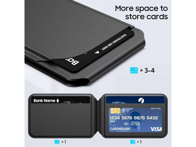 Portafoglio magnetico per iPhone Porta carte regolabile in pelle con blocco RFID