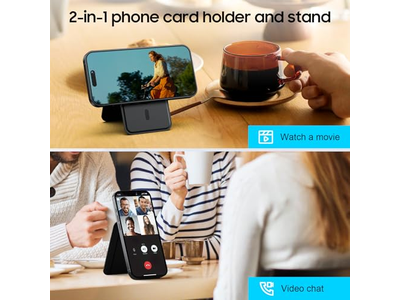 Portafoglio magnetico per iPhone Porta carte regolabile in pelle con blocco RFID