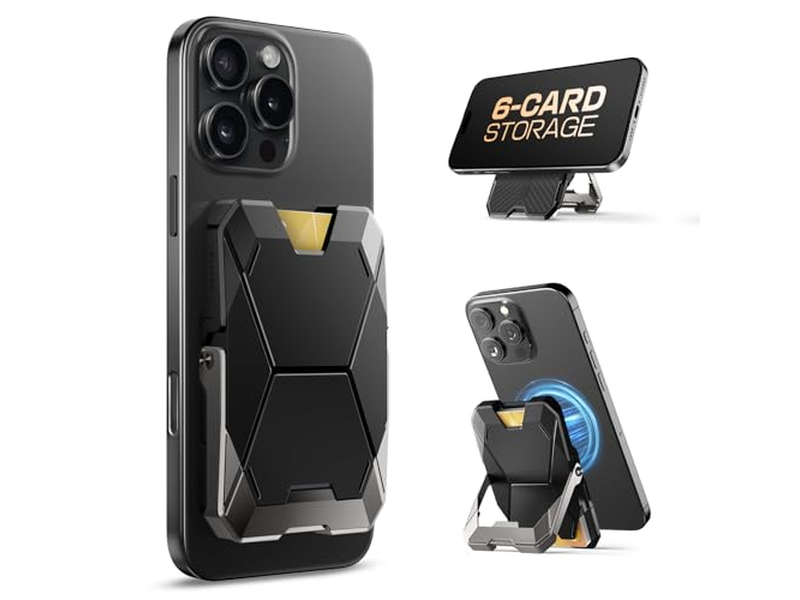 Supporto magnetico per portafoglio per iPhone con blocco RFID e porta carte