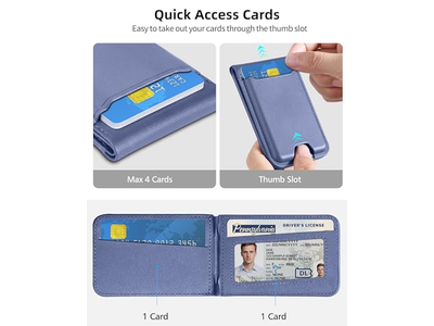 Portafoglio magnetico con supporto regolabile Finestra ID Blocco RFID
