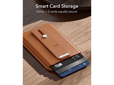 Portafoglio magnetico con porta 3 carte e passante per dito Pelle vegana Bro