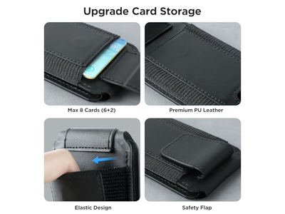 Portafoglio magnetico con supporto regolabile e blocco RFID 3 slot per auto