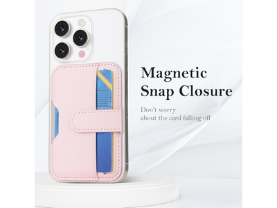 Portafoglio magnetico con porta carte per telefoni compatibili Magsafe - rosa