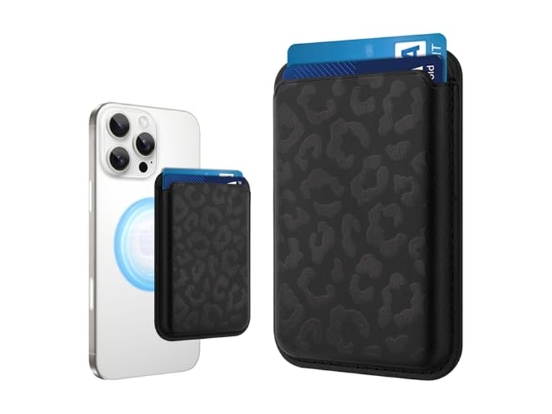Porta carte magnetico con motivo stampa ghepardo MagSafe Wallet per telefoni