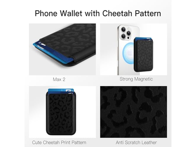 Porta carte magnetico con motivo stampa ghepardo MagSafe Wallet per telefoni