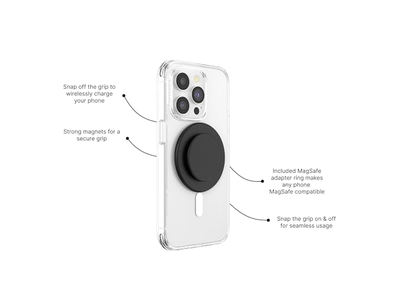 Grip per telefono per MagSafe con cavalletto e supporto magnetico - Nero