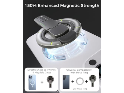 Presa per telefono con anello magnetico e rotazione a 360 gradi per tutti i telefoni
