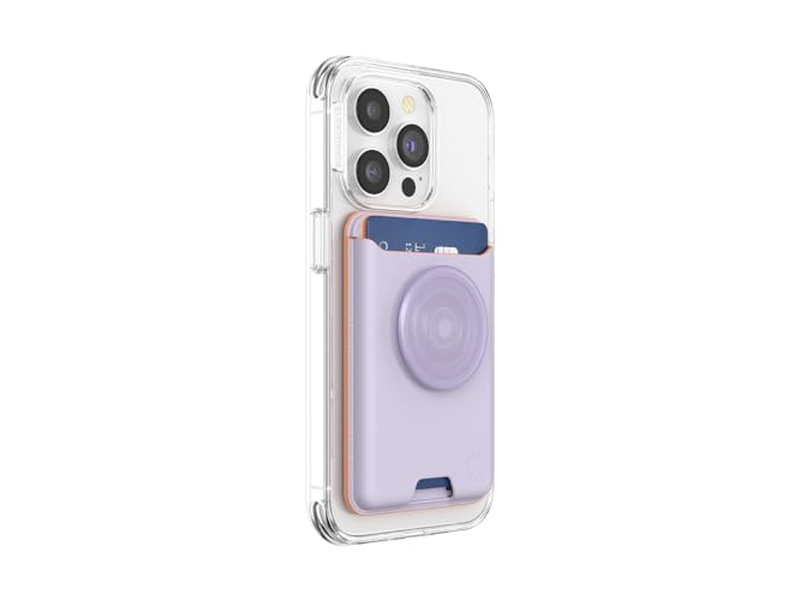 Portafoglio per telefono con impugnatura espandibile e anello adattatore per MagSafe Lavende