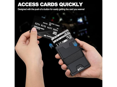Portafoglio porta carte sottile in alluminio con blocco RFID, può contenere oltre 12 carte Plus