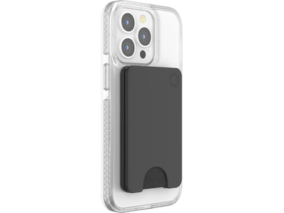 Portafoglio sottile per telefono e porta carte compatibile con ricarica wireless - Nero